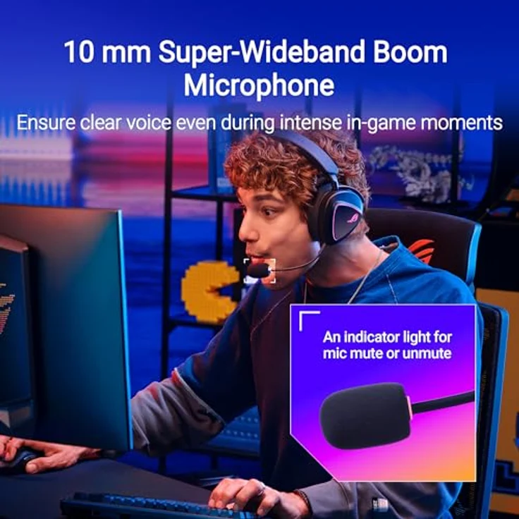 ASUS ROG Delta II kabelloses RGB Gaming Headset (ROG SpeedNova, Bluetooth 2,4 GHz, 10mm Super-Breitband-Boom-Mikrofon, DualFlow Audio, 110h Akkulaufzeit, Aura Sync) – Bild 5