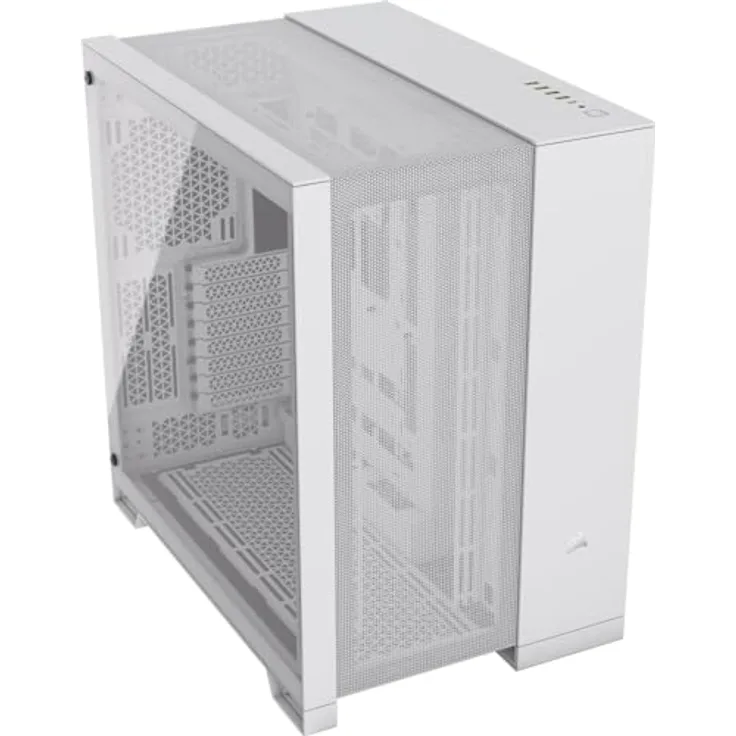 CORSAIR 6500D Airflow Mid-Tower ATX PC-Gehäuse - Ohne Lüfter - Zweikammer-Design - Große Kühlungsflexibilität - Kompatibel mit Reverse Connection Motherboards - Weiß