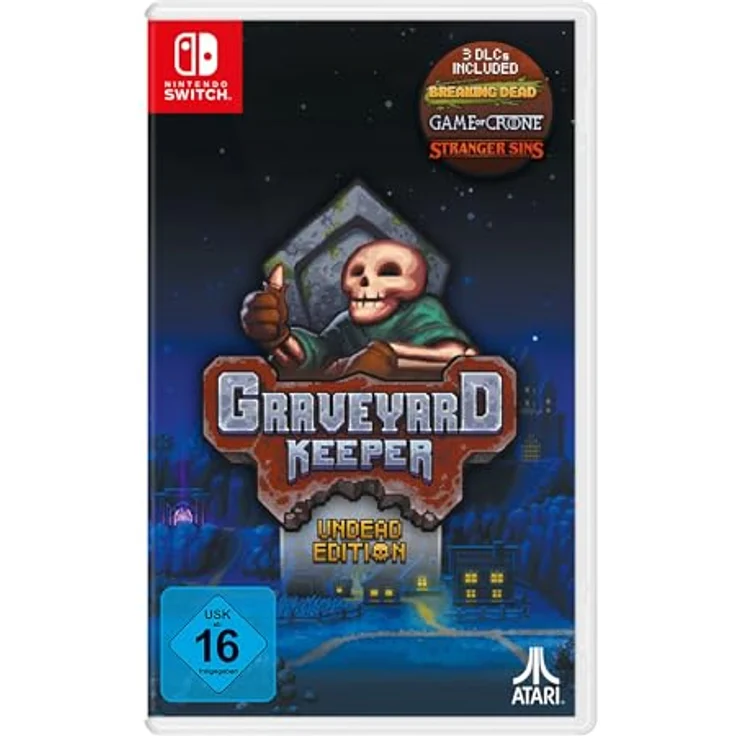 Atari Graveyard Keeper: Undead Edition - Switch, inklusive DLCs Breaking Dead, Game of Crone, Stranger Sins und ethischen Dilemmas, Ressourcen sammeln, Partner schließen, geheimnisvolle Verliese erforschen – Bild 1
