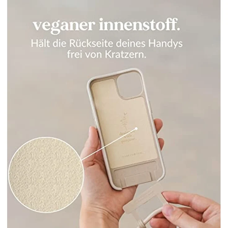 Woodcessories Change Case Batik für iPhone 13 mini, creme weiß – Bild 5