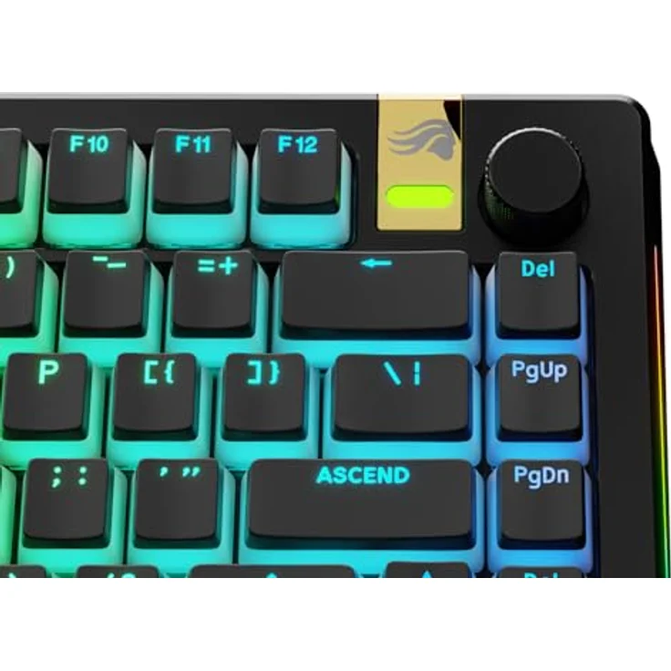 Glorious Aura V3 Keycaps, ANSI Layout (US), PBT, Doubleshot - Black - Keycap-Komplettset mit lichtdurchlässigen PBT-Kunststoffkappen, US-Layout, Pudding-Style – Bild 7