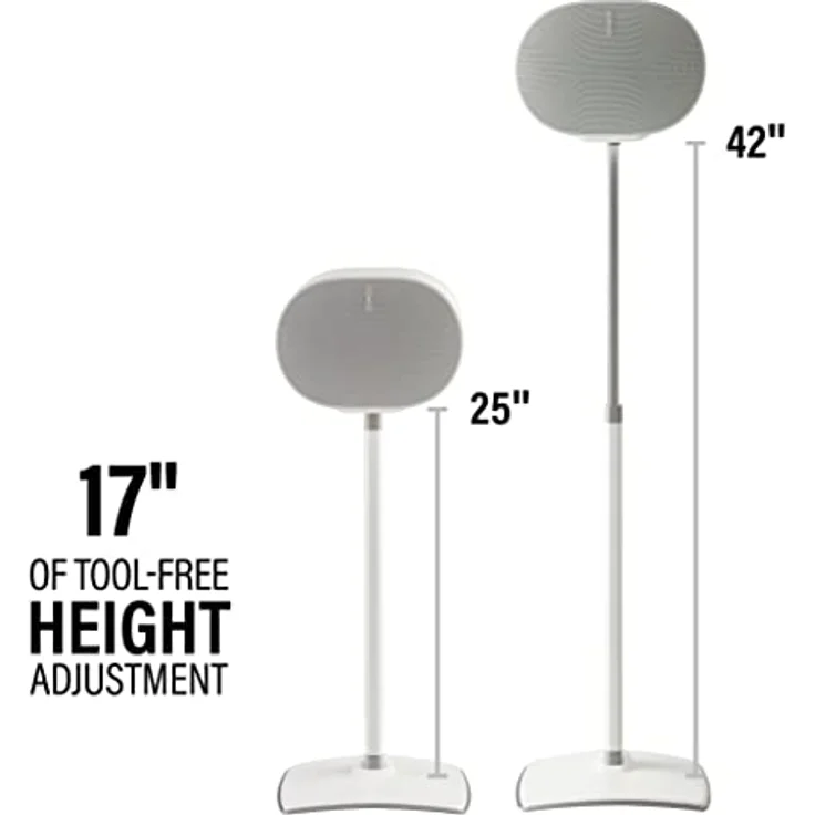 Sanus Höhenverstellbarer Lautsprecherständer für Sonos Era 300 Single WSSE3A1, 43,2 cm Höhenverstellung, integriertes Kabelmanagement, Schwarz – Bild 2