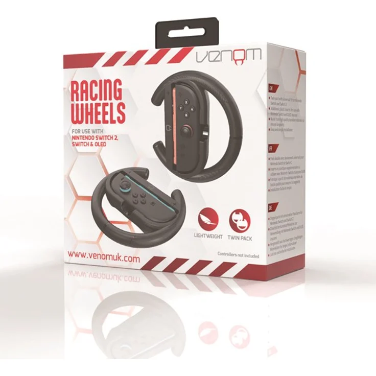 Venom Racing Wheels, Lenkrad für Nintendo Switch & Switch 2, Twin Pack mit zusätzlicher Kunststoffeinlage – Bild 7