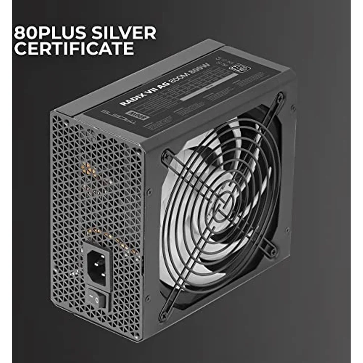 Tacens Radix VII AG 800M, Modulares Netzteil PC ATX 800W, 10 Jahre Garantie, 80Plus Silver, Silent AI-RPM Technologie, 87% Wirkungsgrad, Schwarz – Bild 3