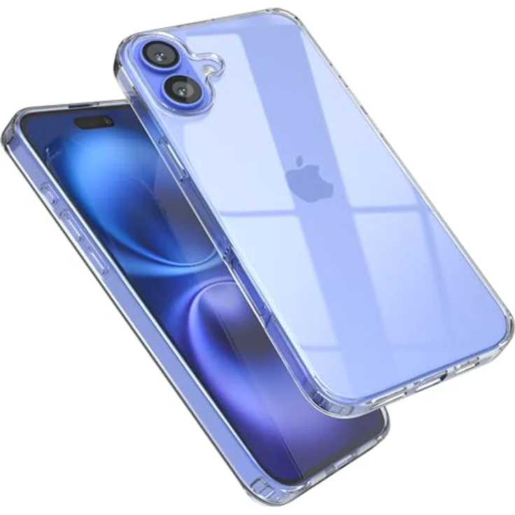 EAZY CASE Premium Crystal TPU Hülle für iPhone 16 Plus, Silikon Slimcover mit Kameraschutz, transparentes Backcover, ultrastarker Schutz durch Air Protect – Bild 1