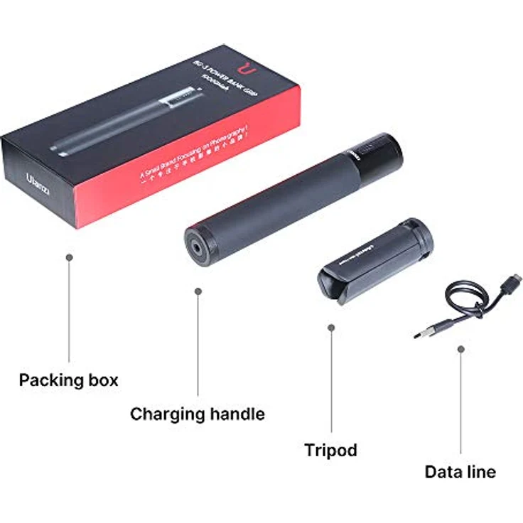 Ulanzi BG-3 PowerBank Grip 10.000 mAh mit Stativ, Schwarz – Bild 8