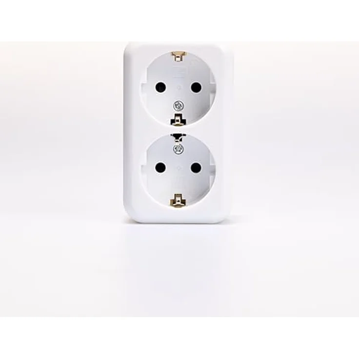 McPower Finery 2-fach Aufputz Steckdose | doppel Schutzkontaktsteckdose AP 250V/16A mit Einsteckschutz Shutter, weiß – Bild 1