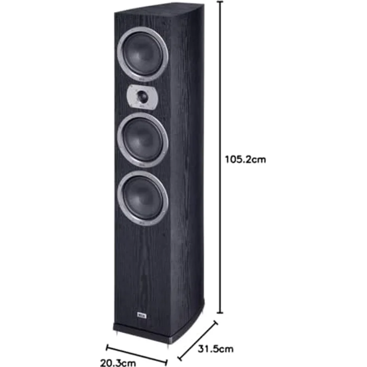 HECO Victa Prime 702 , 3 Wege Heimkino- und Stereo-Standlautsprecher , 1 Stück - schwarz Standlautsprecher - 170 Watt - schwarz – Bild 9