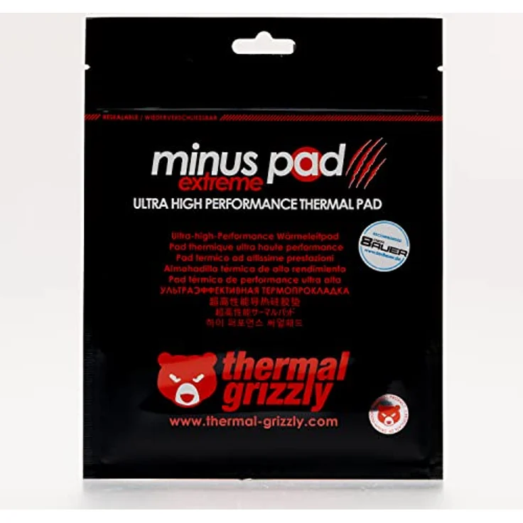 Thermal Grizzly Minus Pad Extreme Thermopad - Selbstklebend, Silicone Thermal Pad - Leitet die Wärme und kühlt Ihrer heiße PC Komponenten oder Ihrer Konsole ab (120 × 20 × 2 mm) – Bild 4