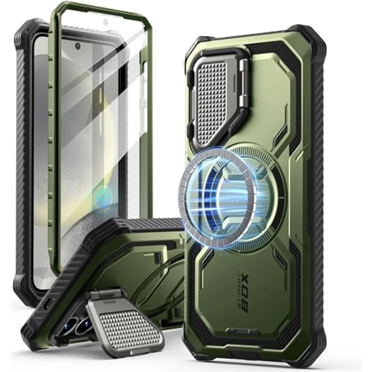 i-Blason Armorbox Samsung Galaxy S25 Hülle Magsafe Grün, 360 Grad Schutzhülle mit Kameraschutz und Displayschutz – Bild 1