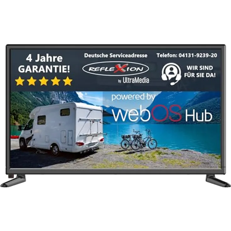 REFLEXION LED22IBT Smart LED Fernseher, LG webOSHub, 55 cm / 22 Zoll, 12/230 Volt, Full HD, Triple Tuner, DVB-T2HD, DVB-S2, DVB-C, Bluetooth, WLAN