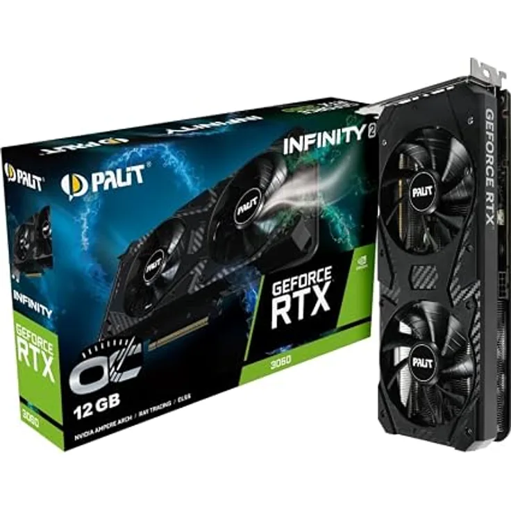 Palit GeForce RTX 3060 Infinity 2 OC, 12GB GDDR6 Gaming Grafikkarte mit NVIDIA Ampere-Architektur, Raytracing, DLSS, DisplayPort 1.4a und HDMI 2.1