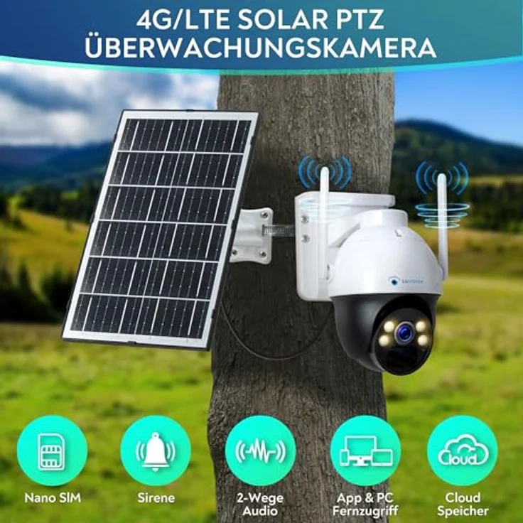 LUVISION Überwachungskamera LV-G-2033 (4G / LTE PTZ Solar Überwachungskamera, Außenbereich, SIM Karte, 2-Wege Audio, schwenkbar, Akku, Batterie) – Bild 3
