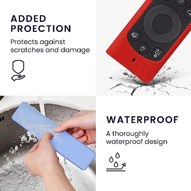 kwmobile Hülle Fernbedienung kompatibel mit Samsung Smart TV TM2280e BN59-01385 / BN59-01386 / BN59-01391A - Silikon Case in Rot – Bild 4