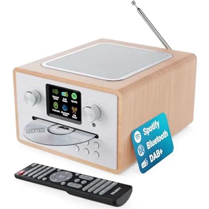 Majority Homerton Internetradio WLAN mit CD-Player, DAB+, UKW, Bluetooth, Farbdisplay und Fernbedienung
