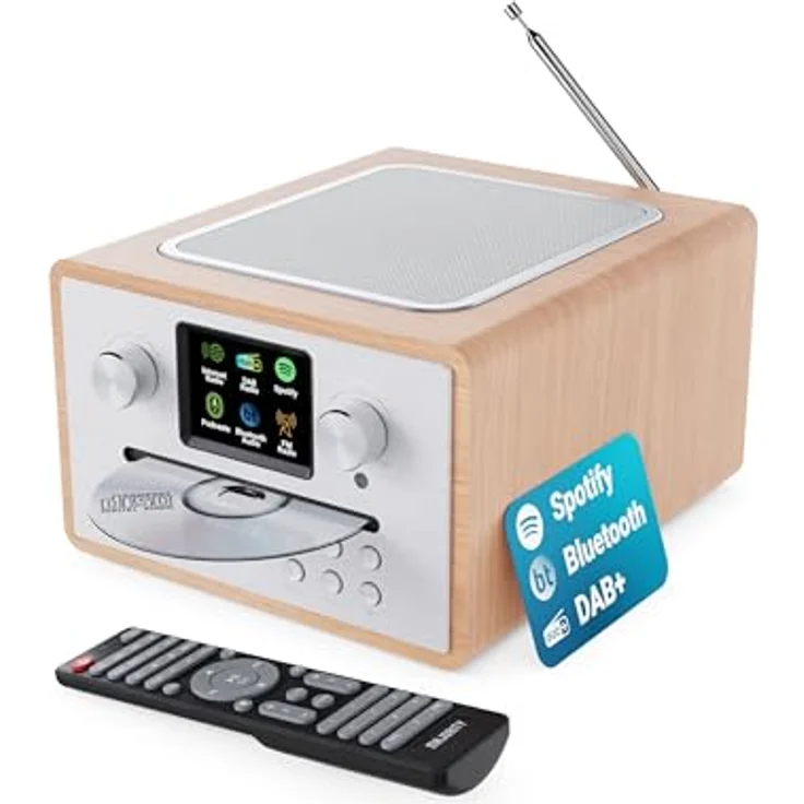 Majority Homerton Internetradio WLAN mit CD-Player, DAB+, UKW, Bluetooth, Farbdisplay und Fernbedienung – Bild 1