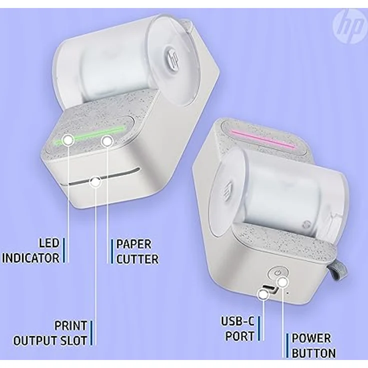 HP Sprocket Panorama Instant- Tragbarer Farbetiketten- und Fotodrucker (Grau) - Personalisieren Sie Drucke im Format 2 x 0,5 bis 9 Zoll auf Papier mit Selbstklebender Zinkrückseite – Bild 4