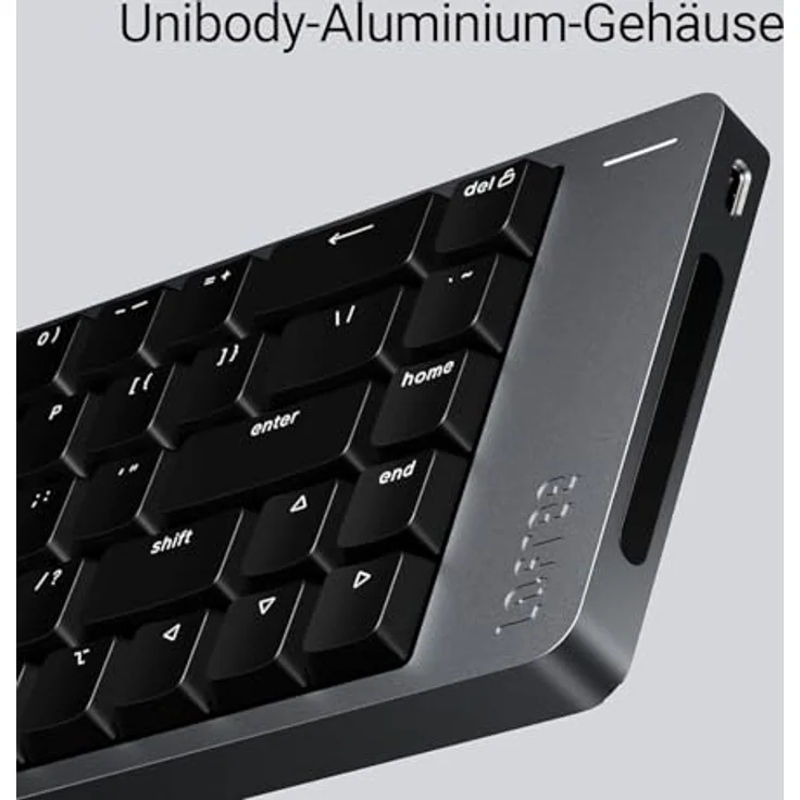 LOFREE Flow2 Low-Profile Mechanik-Tastatur, Aluminiumlegierung mit Pulse Taktil-Schaltern, kabellos mit 3 Verbindungsmodi, QWERTZ-Layout, Spacegrey, 3000 mAh Akku – Bild 2