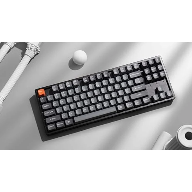 Keychron K8 Max Custom Wireless Mechanische Tastatur 2.4 GHz/Bluetooth/USB-C, Wiße LED, QMK/VIA Programmierbare Makros, PBT Keycaps, Super Red Switch, für Mac Windows – Bild 4