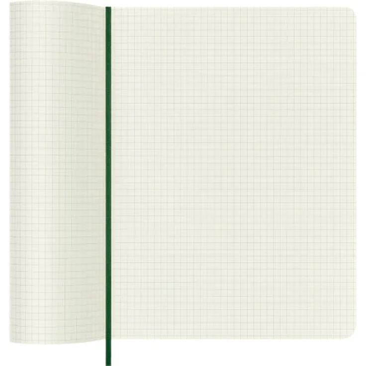 Moleskine Notizbuch Classic, Xlarge, kariert, Soft Cover, Myrtengrün, abgerundete Ecken, Gummibandverschluss, elfenbeinweißes Papier – Bild 5