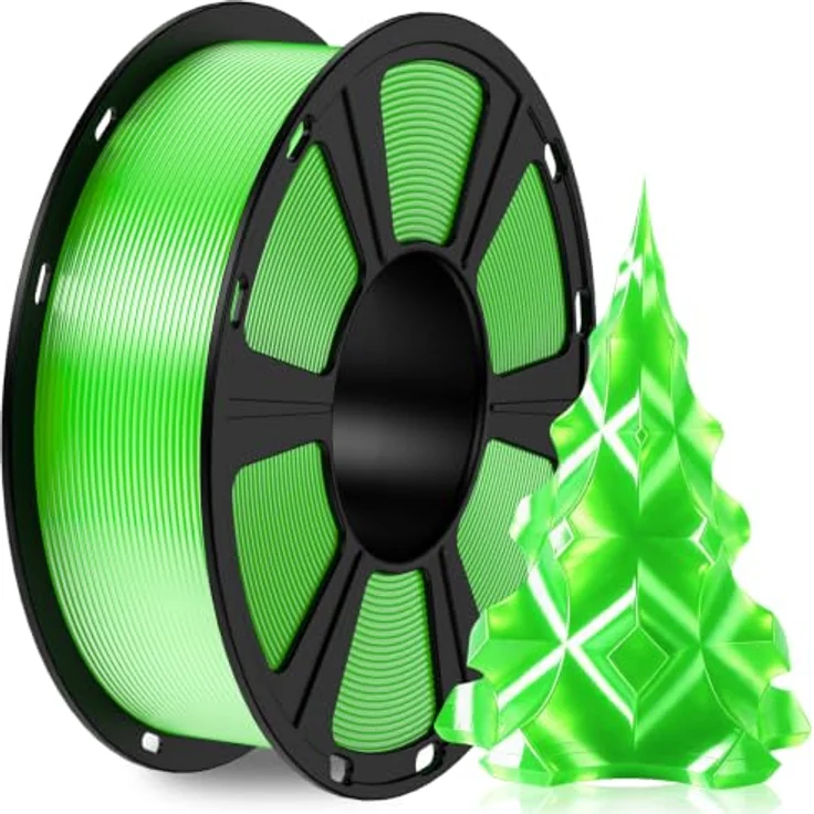 GIANTARM Filament PLA 1.75 mm, Silk grün Filament, 1 kg Vakuumverpackung für 3D Drucker, hohe Präzision und gute Haftung – Bild 1