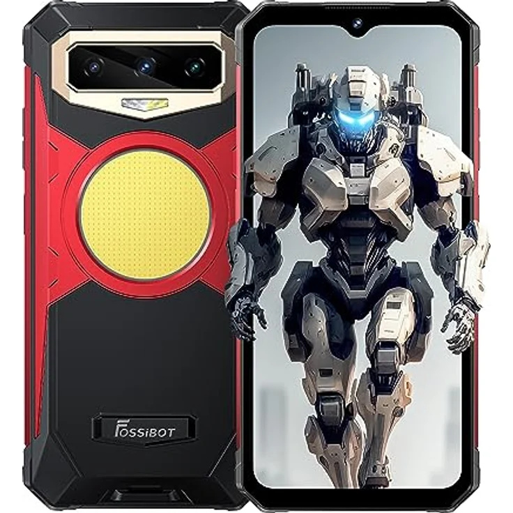 FOSSIBOT Outdoor Smartphone F102, 495 Lumen Camping Licht, 20GB+256GB, 108MP Kamera(20MP IR Nachtsicht), 16500mAh Akku, IP68 Wasserdichtes Handy Ohne Vertrag, Android 13, 6.58'' HD+, GPS NFC Rosa – Bild 1