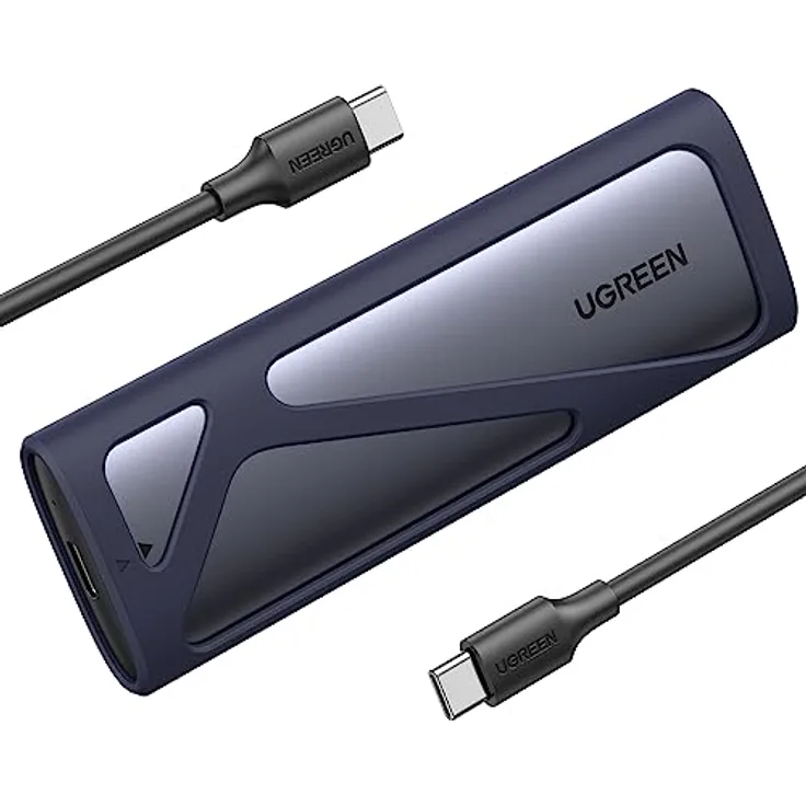 UGREEN M.2 Gehäuse NVMe USB 3.1 Gen2 10 Gbps NVMe SSD Gehäuse Adapter mit USB CC Kabel für M2 NVMe PCIe M Key und B+M Key Unterstützt UASP Ruhemodus