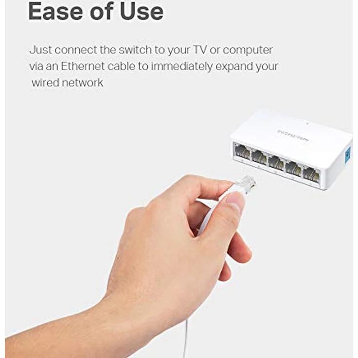 MERCUSYS MS105 5-Port Ethernet Netzwerk Switch 10-100 MBit-s, RJ-45 Anschlüsse LAN Switch, Lug-und-Play, Lüfterlose Ruhe, Automatische Geschwindigkeits- und Duplexanpassung – Bild 6