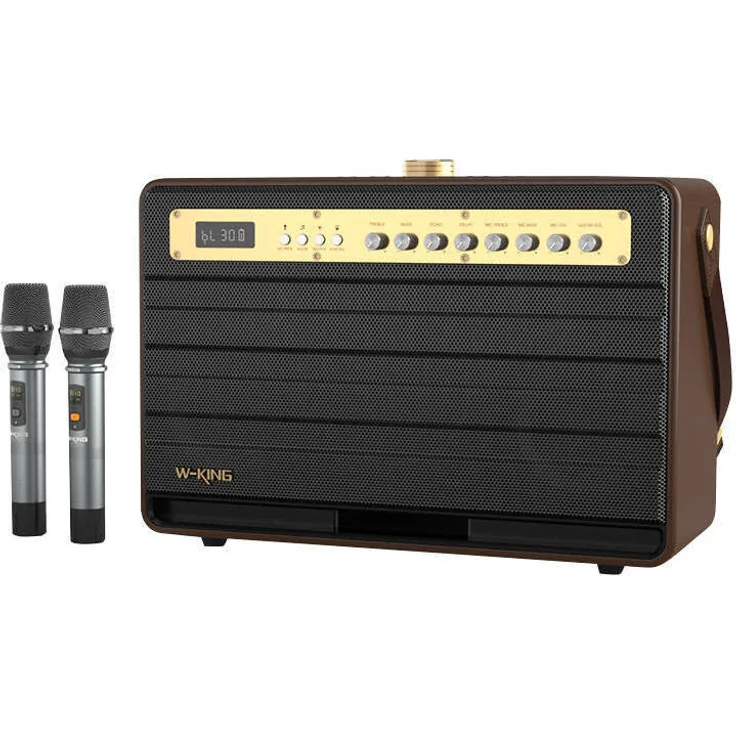 W-King K6L 120W Wireless Speaker (Brown) - Bluetooth 5.0, TF Card Slot, 2 Wireless Microphones, IPX6 Waterproof