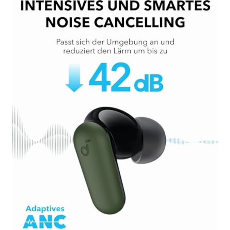 Anker Soundcore P30I Grün (ANC, 40 h), Kopfhörer mit adaptiver aktiver Geräuschunterdrückung und IP54 Zertifizierung – Bild 3