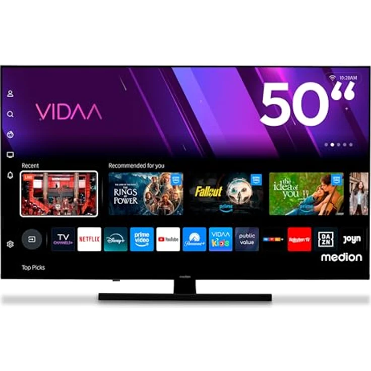 MEDION MD 850600, 50 Zoll QLED Fernseher mit 4K, Smart-TV, Dolby Vision HDR, Bluetooth, Schwarz – Bild 2
