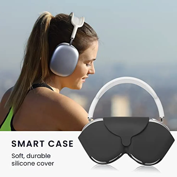 kwmobile Hülle kompatibel mit Apple Airpods Max Case - Schwarzes Silikoncover mit präzisem Design und sicherem Verschluss – Bild 5