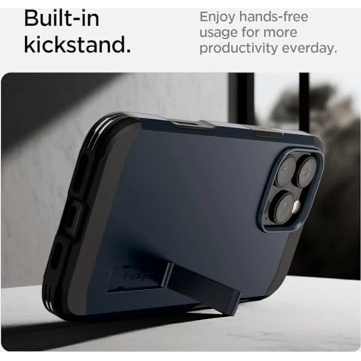Spigen iPhone 16 Pro Max Tough Armor T (AI) MagFit Hülle -Metal Slate, Kamerasteuerung aktiviert, MagSafe kompatibel – Bild 5
