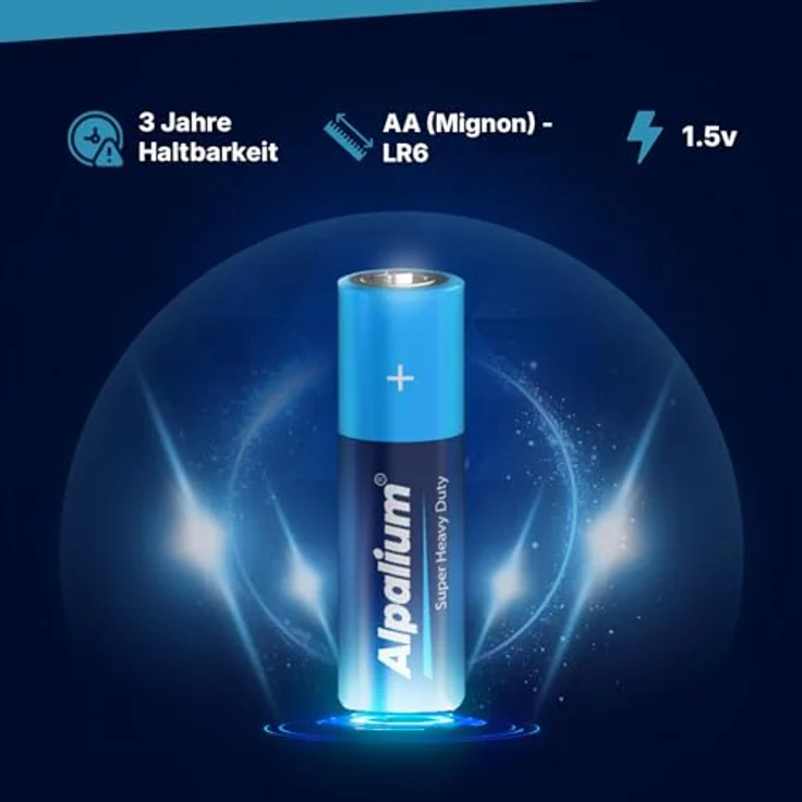 Alpalium AA Batterien R6 Mignon, 120er Pack, Zink-Kohle, lange Lagerfähigkeit, cadmium- & quecksilberfrei – Bild 2