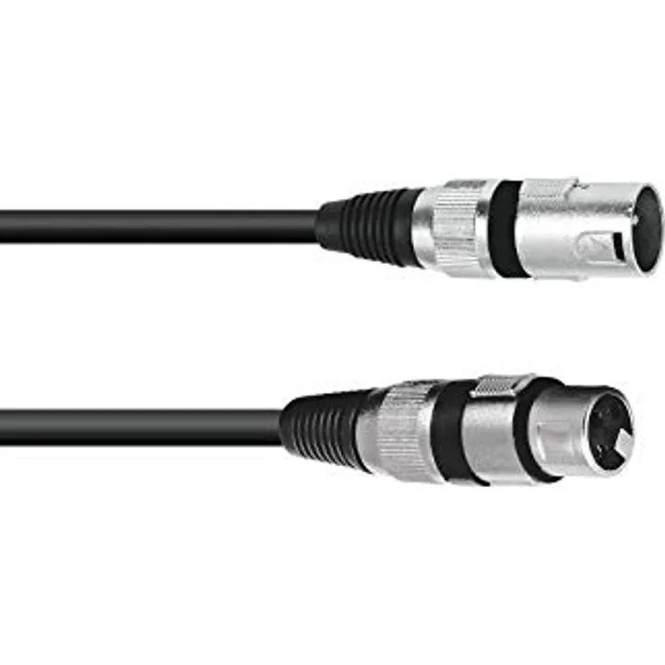 OMNITRONIC XLR Kabel 3pol 5m sw | Audiokabel mit 3-poligen XLR-Verbindern