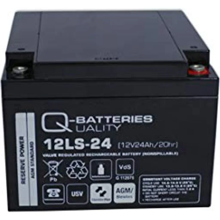 Q-Batteries 12LS-24 12V 24Ah Blei-Vlies-Akku AGM VRLA mit VDs