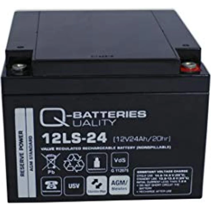 Q-Batteries 12LS-24 12V 24Ah Blei-Vlies-Akku AGM VRLA mit VDs – Bild 1