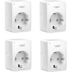 TP-Link Tapo P100 WLAN Smart Steckdose, 4er Pack, Smart Home WiFi Steckdose, funktioniert mit Amazon Alexa, Google Home, Tapo App, Sprachsteuerung, Fernzugriff, kein Hub notwendig, weiß