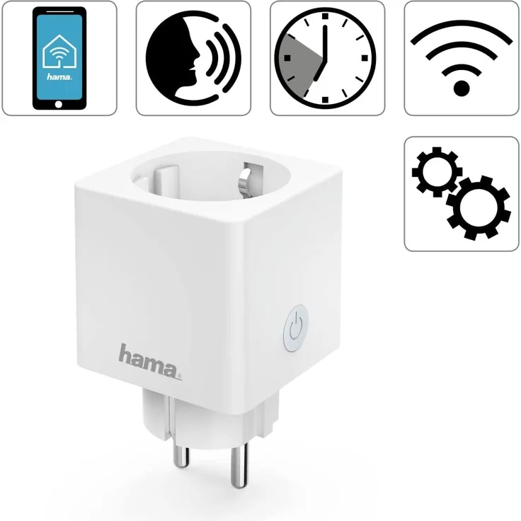 Hama ‎00176573 WLAN Steckdose Advanced, Mini Plug, smarte Steckdose ohne Hub, WiFi Steckdose für Sprach- und App-Steuerung, 3680 W, 16 A, 220 - 240 V, 50 Hz, weiß – Bild 5