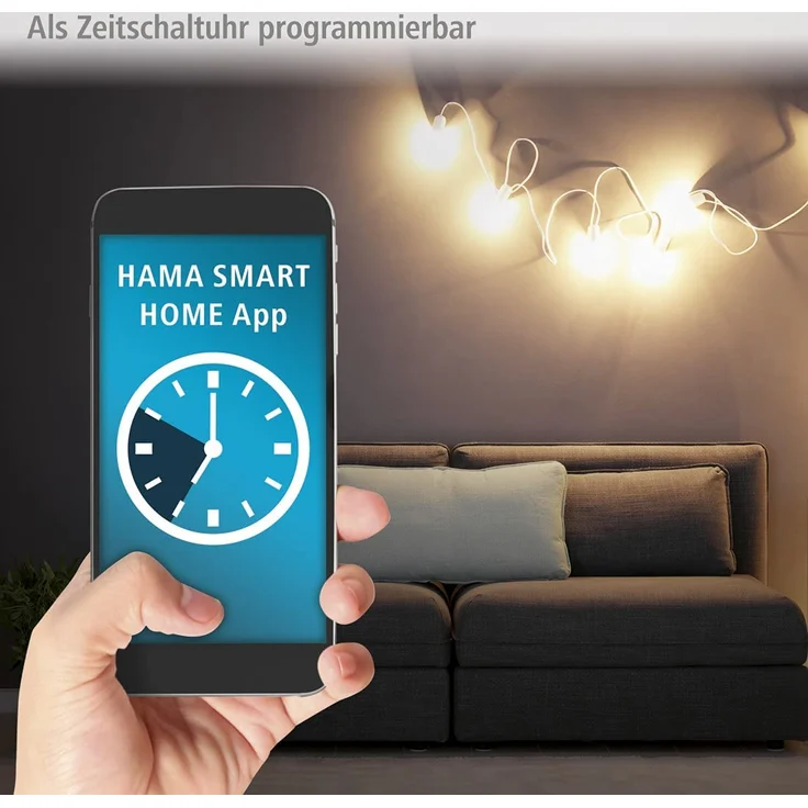 Hama ‎00176573 WLAN Steckdose Advanced, Mini Plug, smarte Steckdose ohne Hub, WiFi Steckdose für Sprach- und App-Steuerung, 3680 W, 16 A, 220 - 240 V, 50 Hz, weiß – Bild 7