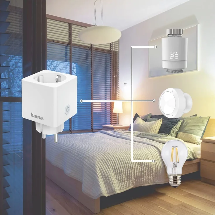 Hama ‎00176573 WLAN Steckdose Advanced, Mini Plug, smarte Steckdose ohne Hub, WiFi Steckdose für Sprach- und App-Steuerung, 3680 W, 16 A, 220 - 240 V, 50 Hz, weiß – Bild 9