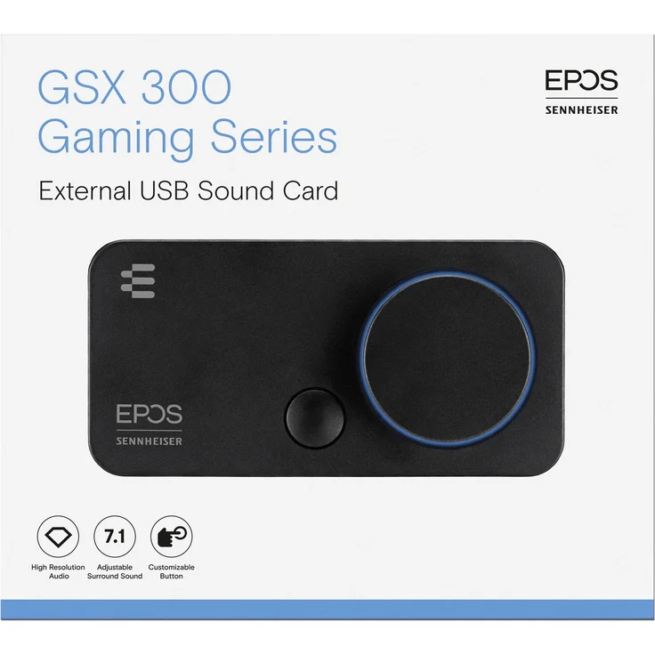 EPOS I Sennheiser GSX 300, Gaming Dac / externe USB-Soundkarte mit 7.1 Surround Sound, hochauflösende Audio EQ Voreinstellungen für Gaming, Filme und Musik – Gaming Soundkarte für PC und Mac, Schwarz – Bild 7