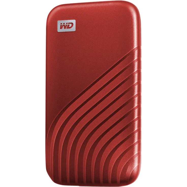 WD My Passport SSD WDBAGF0010BRD - Solid-State-Disk - verschlüsselt - 1 TB - extern (tragbar) - USB 3.2 Gen 2 (USB-C Steckverbinder) - 256-Bit-AES - Rot (WDBAGF0010BRD-WESN) – Bild 1