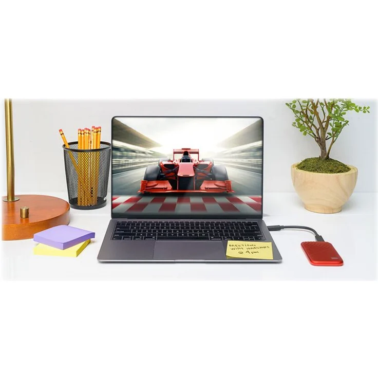 WD My Passport SSD WDBAGF5000ARD - Solid-State-Disk - verschlüsselt - 500 GB - extern (tragbar) - USB 3.2 Gen 2 (USB-C Steckverbinder) - 256-Bit-AES - Rot (WDBAGF5000ARD-WESN) – Bild 5