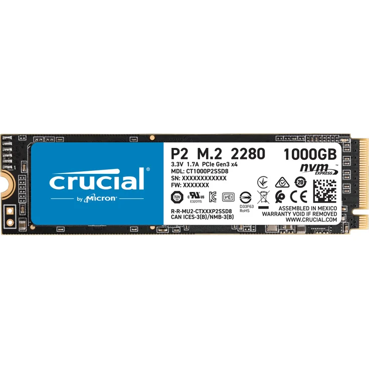 Crucial P2 - Solid-State-Disk - 1 TB - intern - M.2 2280 - PCI Express 3.0 x4 (NVMe) (CT1000P2SSD8) – Bild 8