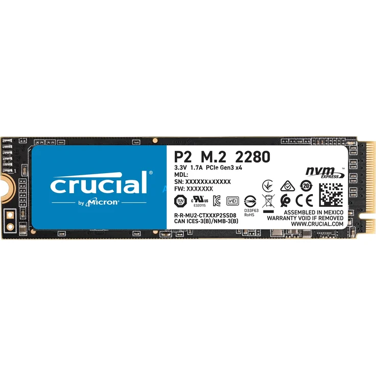 Crucial P2 - Solid-State-Disk - 1 TB - intern - M.2 2280 - PCI Express 3.0 x4 (NVMe) (CT1000P2SSD8) – Bild 7