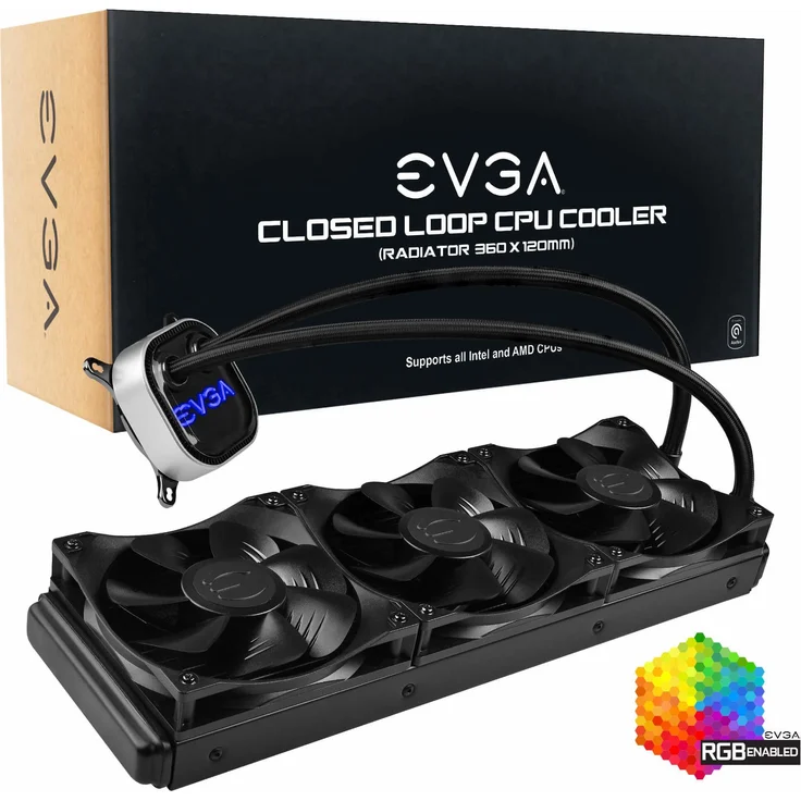 EVGA CLC 360 Liquid Water CPU Cooler RGB LED Cooling – Bild 8