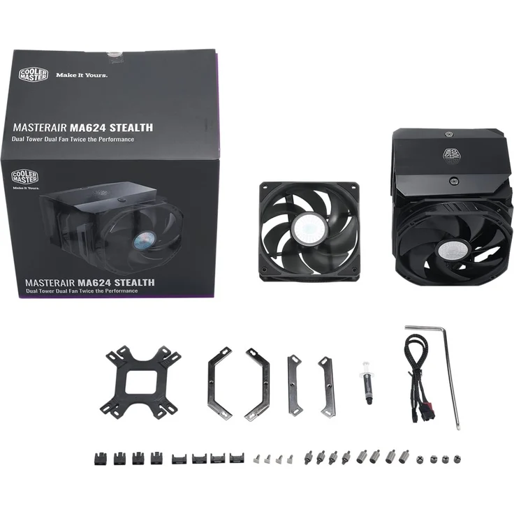 Kühler CoolerMaster MasterAir MA624 Stealth PWM (Dual-Alu) – Bild 12