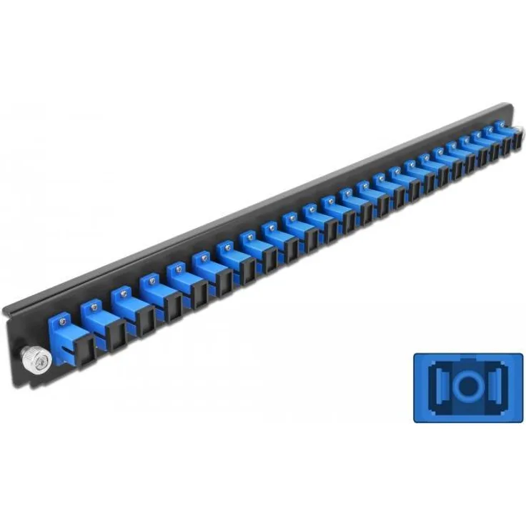 DELOCK 48.26cm 19Zoll Spleissbox Frontblende 24 Port SC Simplex blau