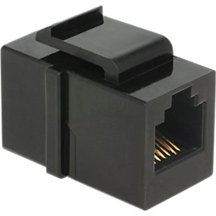 Keystone Modul, Cat.3, RJ12 Buchse an RJ12 Buchse, schwarz, Delock (86390)